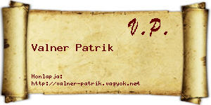 Valner Patrik névjegykártya